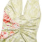 New neck hanging printed long skirt for women, fashionable and sexy, backless, high slit irregular dress
