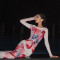 Summer New Hot Selling Mesh Printed Long Skirt Fashionable and Sexy Long Sleeve Hip Wrapped Dress for Women