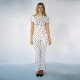 Women's polka dot two-piece sexy round neck short sleeved slightly flared pants casual suit for women