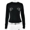 Summer New Ins Style Small Top Round Neck Hot Diamond Slimming Long Sleeve Spicy Girl Street T-shirt