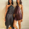 Summer new sexy hanging neck women's dress, backless sleeveless casual slim fit skirt