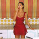 Summer chiffon camisole sexy dress elegant backless waist cinching spicy girl hip hugging