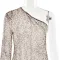Summer new leopard print dress sexy perspective slanted shoulder single sleeve slim fit spicy girl long skirt