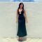 Spring and summer fashion temperament solid color dress cross-border hot selling sexy V-neck bag hip long skirt