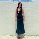 Spring and summer fashion temperament solid color dress cross-border hot selling sexy V-neck bag hip long skirt