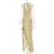 New neck hanging printed long skirt for women, fashionable and sexy, backless, high slit irregular dress