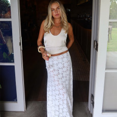 Women's lace skirt, fashionable slim fit, high waist, transparent solid color, spicy girl skirt