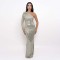 New One Shoulder Elegant Dress with Slant Collar, Slim Fit, Glitter Evening Dress, Fashionable and Sexy Women's Wear