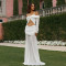 Twisted one shoulder chiffon long dress cross-border sexy exposed navel pleated dress