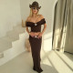 Summer new hot selling sexy pleated one shoulder small top, fashionable spicy girl wrapped hip skirt set