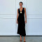 Spring and summer fashion temperament solid color dress cross-border hot selling sexy V-neck bag hip long skirt