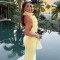 Summer style hanging neck deep V-long skirt cross-border fashion sexy exposed backpack hip dress