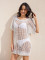 Knitted hollow loose cover shirt for vacation and leisure beach bikini outerwear