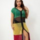 Knitted front and back V-down front swing split skirt for vacation and leisure beach bikini outerwear