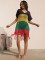 Knitted wide striped tassel cover for vacation and leisure beach bikini outerwear