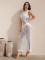 Knitted hollow out long skirt vacation casual beach bikini outer cover shirt