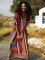 Cotton V-neck printed hoodie for vacation and leisure beach bikini outerwear in 5 colors