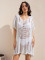 Knitted hollow loose cover shirt for vacation, beach break, bikini outer cover shirt