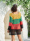Knitted hollow out round neck long sleeved cover shirt for vacation and leisure beach bikini outerwear