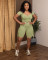 Pickled, stir fried, and distressed tassel elastic shorts set