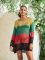 Knitted hollow out round neck long sleeved cover shirt for vacation and leisure beach bikini outerwear