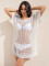 Knitted hollow loose cover shirt for vacation and leisure beach bikini outerwear