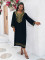 Cotton embroidered long robe for vacation, leisure beach, bikini, outerwear