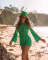 Knitted long sleeved hoodie for vacation and leisure beach bikini outerwear in 3 colors