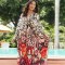 Polyester printed loose robe for vacation and leisure beach bikini outerwear