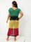 Knitted front and back V-down front swing split skirt for vacation and leisure beach bikini outerwear