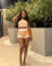 Fashionable and casual summer contrasting knitted shorts short sleeved set