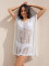 Knitted hollow loose cover shirt for vacation, beach break, bikini outer cover shirt