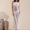 Knitted hollow out long skirt vacation casual beach bikini outer cover shirt
