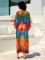 Cotton printed zip tie cardigan for vacation, leisure beach, bikini cover, 3 colors