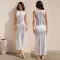 Knitted vest long skirt vacation casual beach bikini outer cover shirt