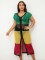 Knitted front and back V-down front swing split skirt for vacation and leisure beach bikini outerwear