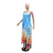 Fashionable digital printed strapless top paired with long pants, flannel pleated splicing straight tribute two-piece set