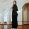 Fashionable women's elegant diamond studded mid sleeve V-neck dress