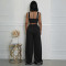 Set with camisole top and lace up fashionable loose wide leg pants two-piece set for women