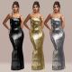 Party Evening Dress Sparkling Strap Dress Foreign Trade Women's Long Dress