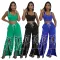 Set with camisole top and lace up fashionable loose wide leg pants two-piece set for women