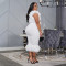 Sexy V-neck solid color dress with mesh pleated skirt, slim fit and hip hugging skirt