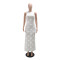 New fashionable and sexy sleeveless lace up dress with solid color long skirt