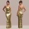 Party Evening Dress Sparkling Strap Dress Foreign Trade Women's Long Dress