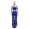 Set with camisole top and lace up fashionable loose wide leg pants two-piece set for women