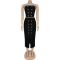 Strapless top, split skirt, elegant and fashionable summer cross-border women's dress