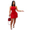 Fashionable women's sports short skirt, three-dimensional cutting strip slim fit dress