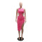 Fashionable round neck sexy see through hollow out dress with bikini inside