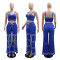 Set with camisole top and lace up fashionable loose wide leg pants two-piece set for women