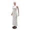 New fashionable and sexy sleeveless lace up dress with solid color long skirt